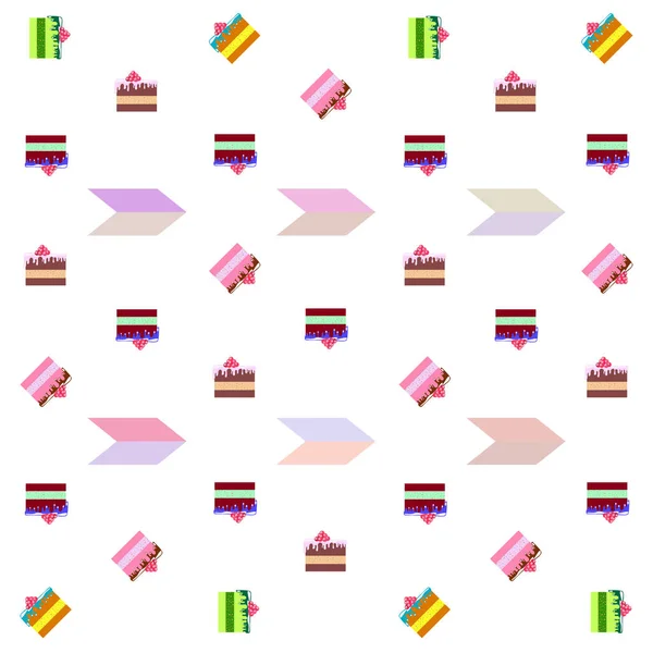 Gâteaux sucrés colorés tranches morceaux illustration vectorielle . — Image vectorielle