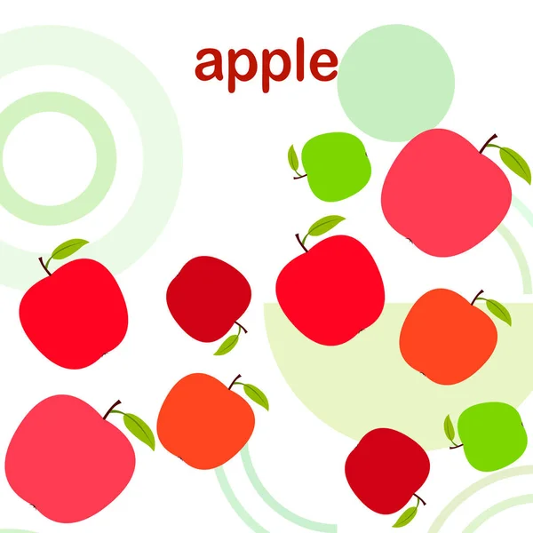 Apple frame vector illustratie. Vector kaart ontwerp met appel en blad. — Stockvector