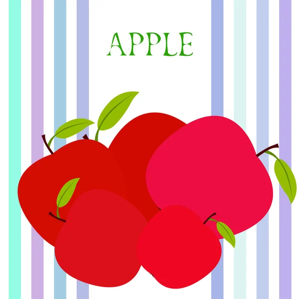 Apple frame vector illustratie. Vector kaart ontwerp met appel en blad. — Stockvector