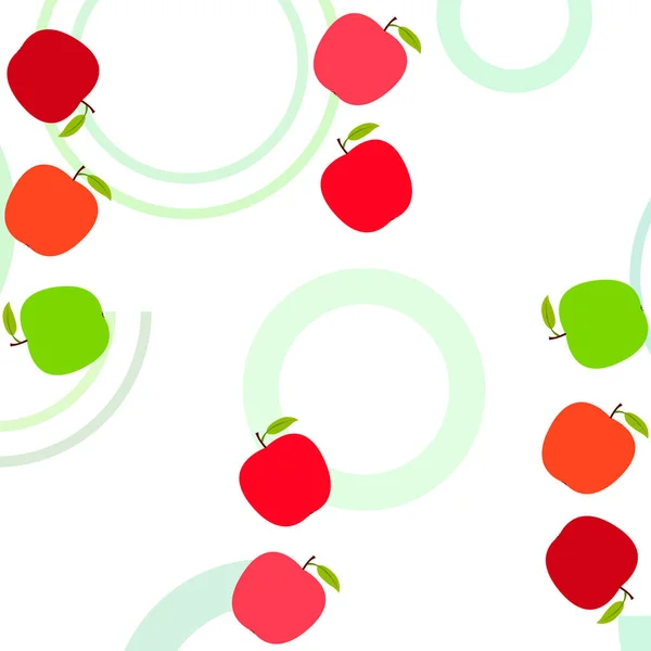 Ilustración vectorial del marco Apple. Diseño de tarjeta vectorial con manzana y hoja . — Archivo Imágenes Vectoriales