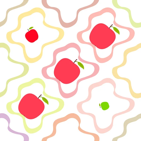 Illustration vectorielle de cadre Apple. Conception de carte vectorielle avec pomme et feuille . — Image vectorielle