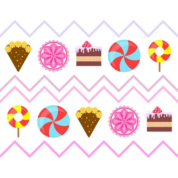 Accueil boulangerie illustration vectorielle de gâteau d'anniversaire, capcake et bonbons. Idée de design pour affiche, cartes et publicité . — Image vectorielle