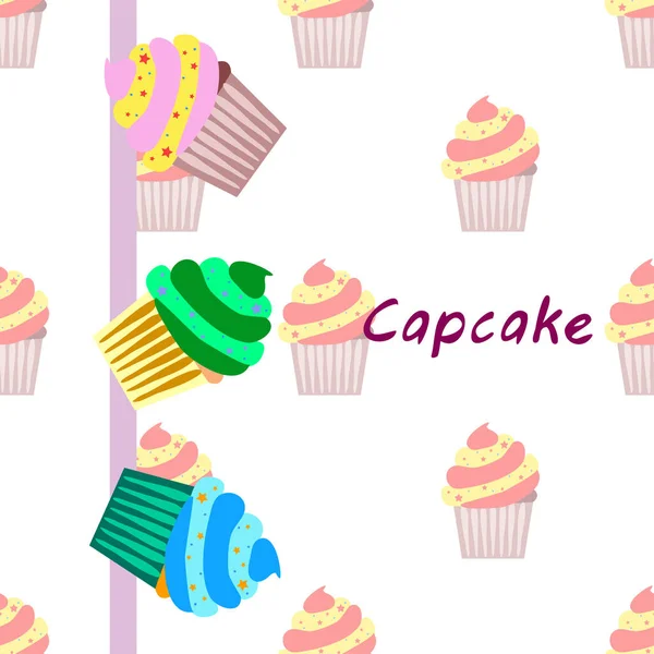 Süteménysütő krémes bogyós édesség desszert. Színes elemek a menügyűjtemény kávézók és éttermek. Kellemes ünnepeket!. — Stock Vector