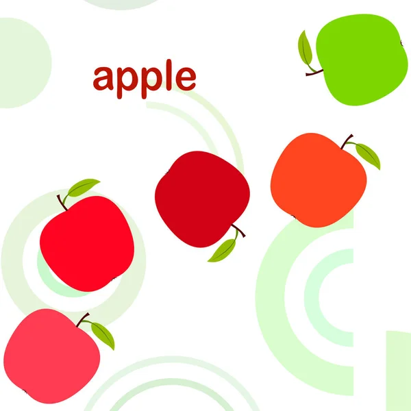 Apfelrahmenvektorillustration. Vektorkartendesign mit Apfel und Blatt. — Stockvektor