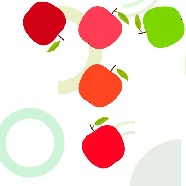 Apple frame vector illustratie. Vector kaart ontwerp met appel en blad. — Stockvector