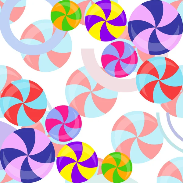 Sucettes colorées sur fond pastel dans un style plat. Fond vectoriel bonbons mignons . — Image vectorielle