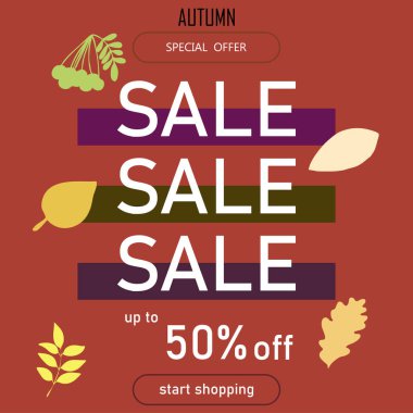 Renkli arkaplanda sonbahar indirimi 