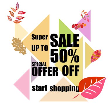 Renkli arkaplanda sonbahar indirimi 
