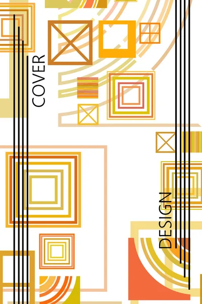 ビジネスパンフレットチラシデザインテンプレートベクトル幾何学正方形 — ストックベクタ