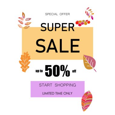 Renkli arkaplanda sonbahar indirimi 