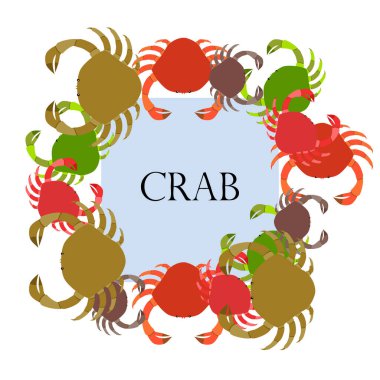 Yengeç. Deniz ürünleri. Bir deniz hayvanının vektör illüstrasyonu.