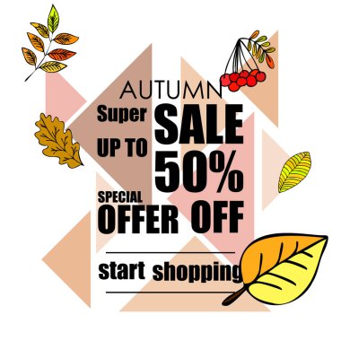 Renkli arkaplanda sonbahar indirimi 