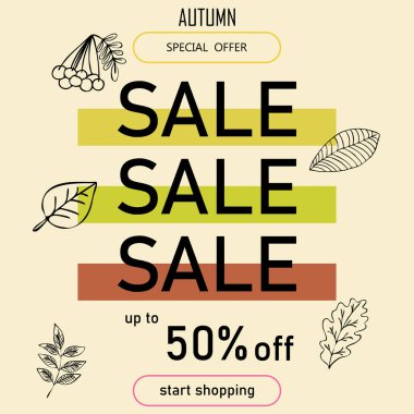 Renkli arkaplanda sonbahar indirimi 