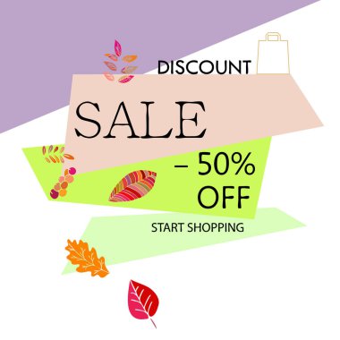 Renkli arkaplanda sonbahar indirimi 