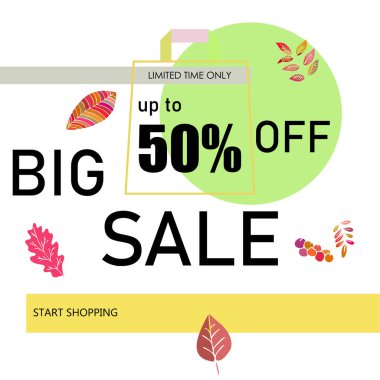 Renkli arkaplanda sonbahar indirimi 
