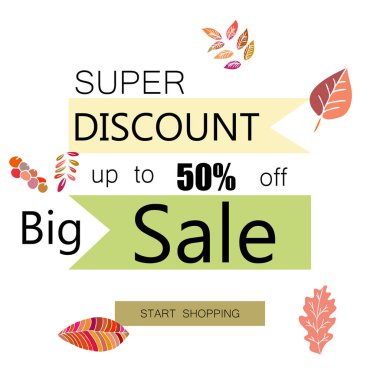 Renkli arkaplanda sonbahar indirimi 