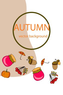 Şemsiye, balkabağı, meşe palamudu, reçel beyaz arkaplanda izole