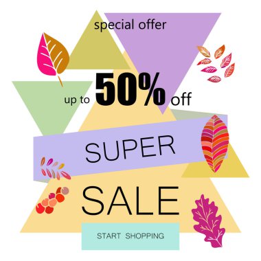 Renkli arkaplanda sonbahar indirimi 
