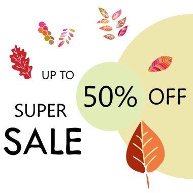 Renkli arkaplanda sonbahar indirimi 