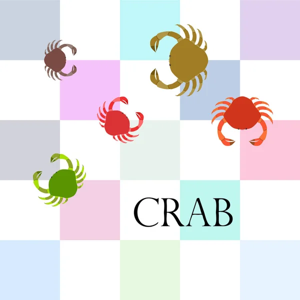 Des crabes. Fruits de mer. Illustration vectorielle d'un animal marin . — Image vectorielle