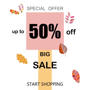 Renkli arkaplanda sonbahar indirimi 