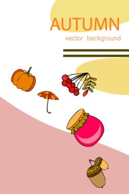 Şemsiye, balkabağı, meşe palamudu, reçel beyaz arkaplanda izole