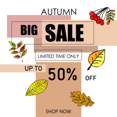 Renkli arkaplanda sonbahar indirimi 