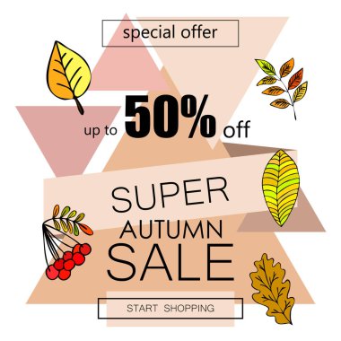 Renkli arkaplanda sonbahar indirimi 