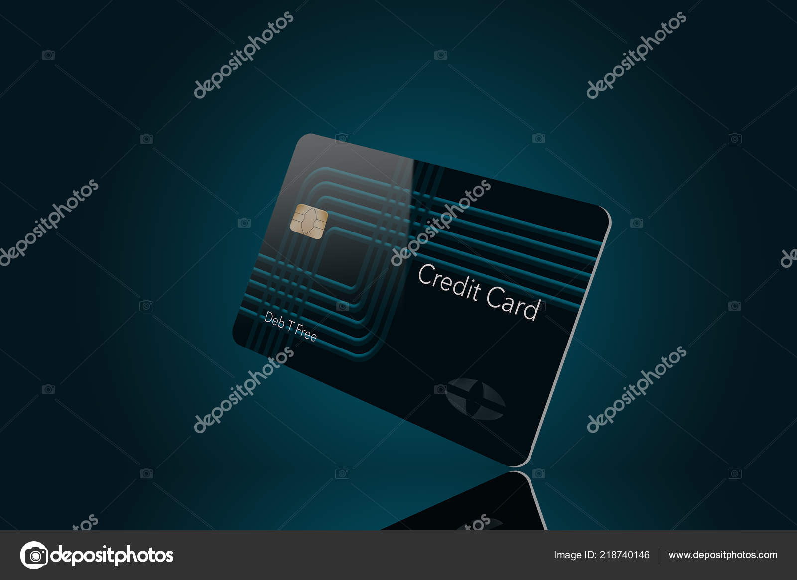 here modern credit card mock generic logo illustration