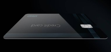 İşte sahte genel logolu bir modern kredi kartı. Bu bir örnektir.