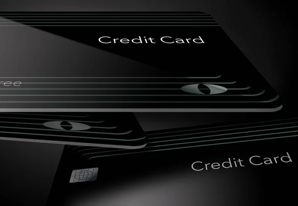 Современный Дизайн Черной Кредитной Карте Иллюстрация — стоковое фото
