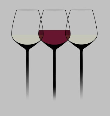 Şarap gözlük bir modern şık grafik resimde görülmektedir. Kırmızı şarap gözlük biri. Bu bir örnektir.