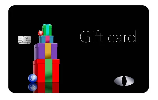 Dit Een Vakantie Seizoen Gift Card Met Kerstmis Winter Ontwerp — Stockfoto