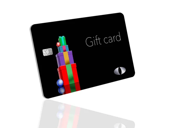 これは クリスマス デザイン ホリデー シーズン ギフト カードです 贈り物として与えることができるプリペイド カードです イラストです — ストック写真