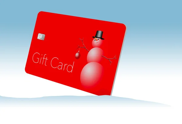 This is a holiday season gift card with a Christmas, winter, design. It is a pre-paid card that can be given as a gift.  It is an illustration.