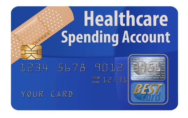 Generic Hsa Healthcare Spending Account Debit Card Illustration Medical Insurance — Stock Photo, Image