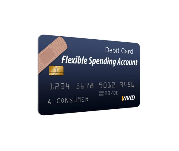 Generic Fsa Flexible Spending Account Debit Card Illustration Medical Insurance — Stock Photo, Image