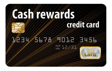 Beyaz bir arka plan üzerinde izole nakit ödüller kredi kartı bu.