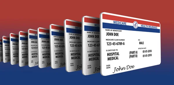 Diese Abbildung Ist Eine Mogelpackung Eine Generische Staatliche Krankenversicherungskarte Isoliert — Stockfoto