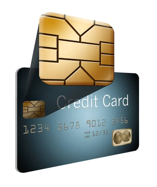 Ecco Una Visione Esplosa Chip Sicurezza Emv Che Esce Background — Foto Stock