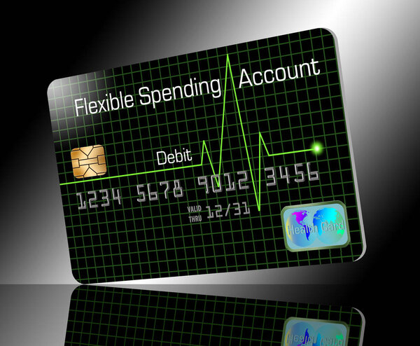 Flexible Spending Account Debit Card Used Health Insurance Plan — Stock Photo, Image