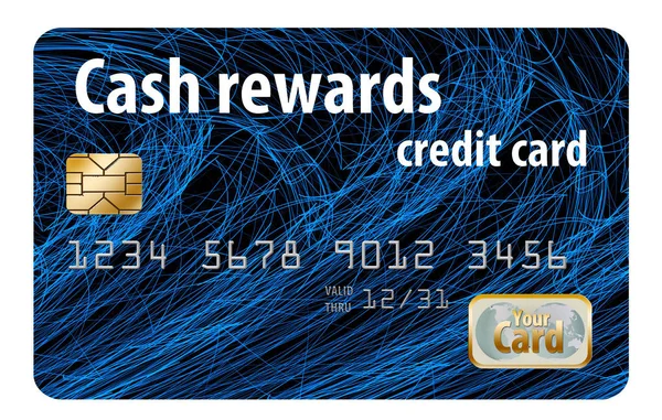 これは 白い背景で隔離の現金報酬クレジット カード — ストック写真