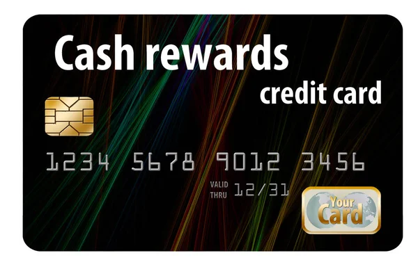 Hotovostní Odměny Kreditní Karta Izolovaných Bílém Pozadí — Stock fotografie