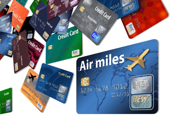 ここでは Air マイル特典 マイレージ クレジット カードです — ストック写真
