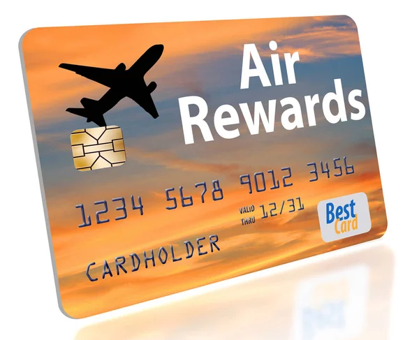 Hier Ist Eine Prämie Für Flugmeilen Vielflieger Kreditkarte — Stockfoto