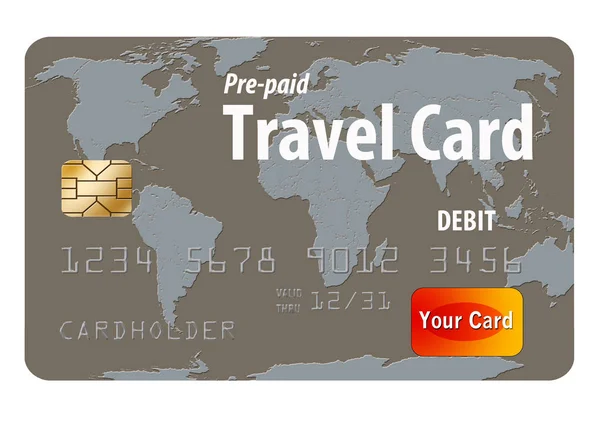 Ось Загальна Кредитна Картка Подорожі Ізольована Білому Тлі — стокове фото