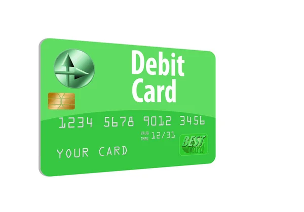 Here Generic Mock Safe Publish Debit Card Illustration — Stock Photo, Image