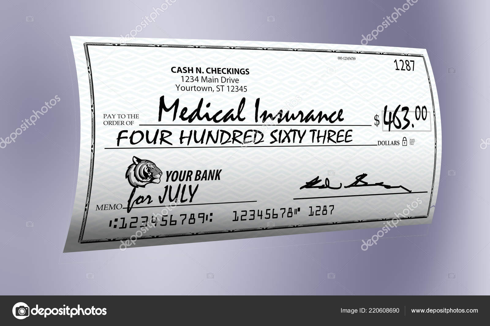here generic mock personal bank check illustration has realism mock