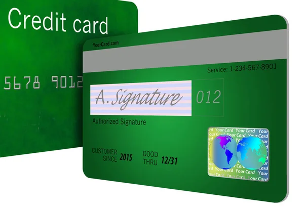 Qui Illustrazione Che Caratterizza Caratteristiche Sicurezza Una Carta Credito Compreso — Foto Stock