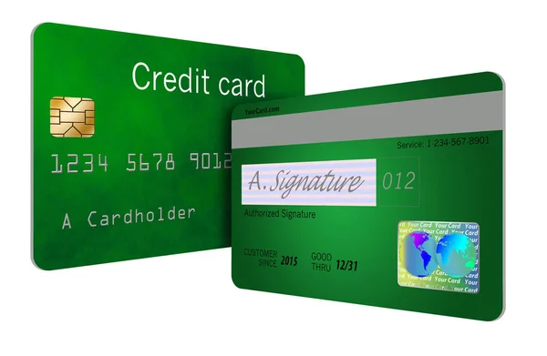 Qui Illustrazione Che Caratterizza Caratteristiche Sicurezza Una Carta Credito Compreso — Foto Stock